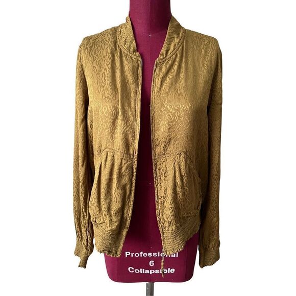 Anthropologie Mauve Silky Bomber Jacket size S Zip Up - Picture 8 of 12